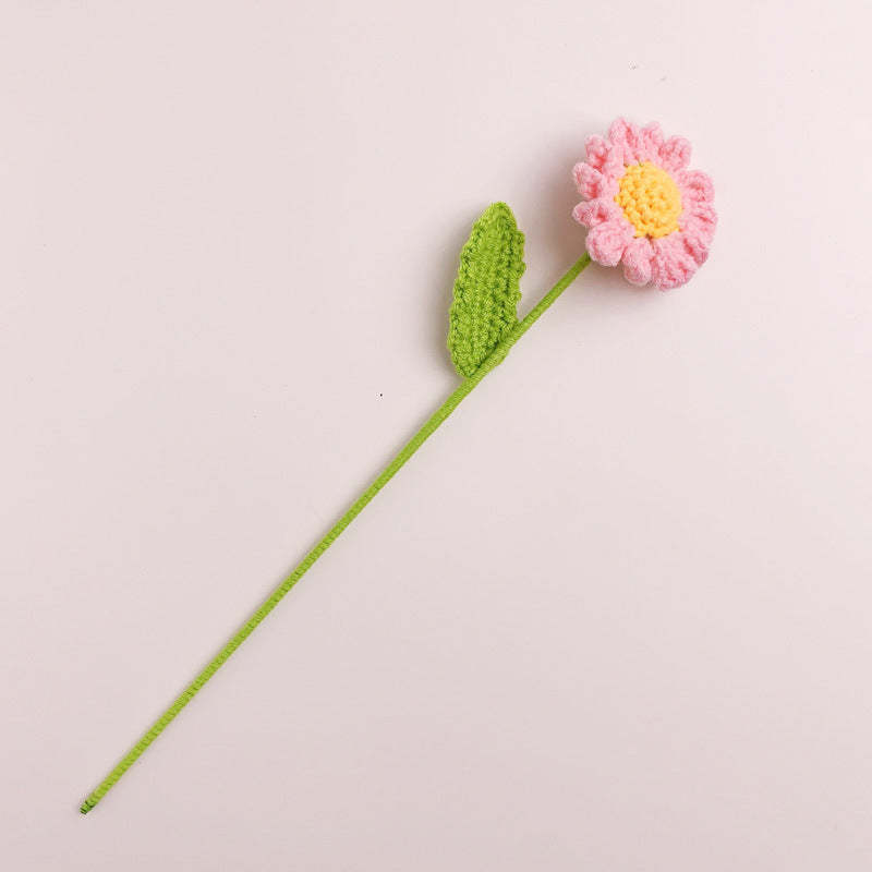 Kleine Gänseblümchen-häkelblume Handgemachtes Gestricktes Blumengeschenk Für Liebhaber - soufeelde