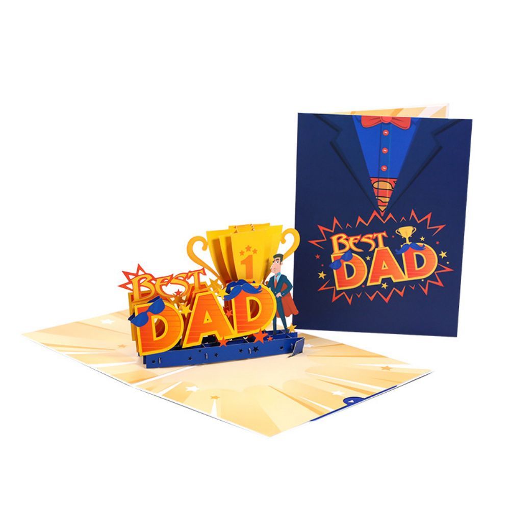 3d-pop-up-karte Zum Vatertag, Grußkarte „bester Papa“ Für Papa - soufeelde