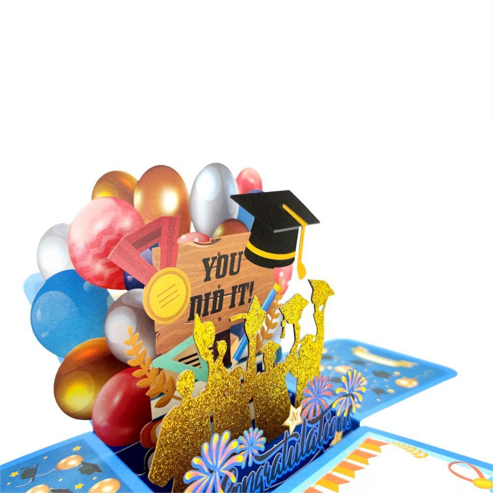 Herzlichen Glückwunsch, 3d-pop-up-box-karte, Absolventen-grußkarte - soufeelde