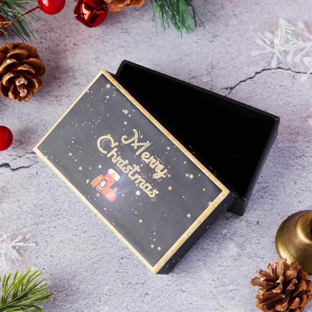 Weihnachtsschwarze Geschenkbox Schmuckschatulle Verpackung Für Geschenke
