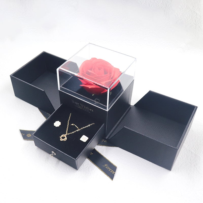 Konservierte Blume Schmuckschatulle Valentinstag Rose Box Geschenk Für Die Liebe
