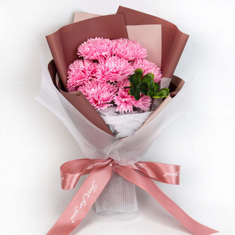 Seifenstrauß-box Blumenduft Romantische Geschenkbox Mit Mini-bär-spielzeug Für Frauen - soufeelde