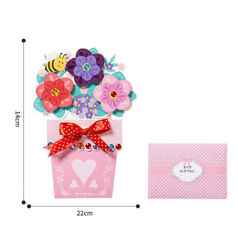 Exquisite Grußkarte Muttertag Dreidimensionale Blumengeschenke - soufeelde