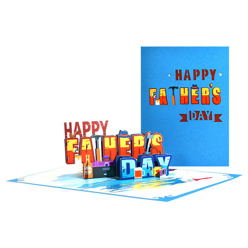 3d-pop-up-karte Happy Father's Day Grußkarte Geschenk Für Papa - soufeelde