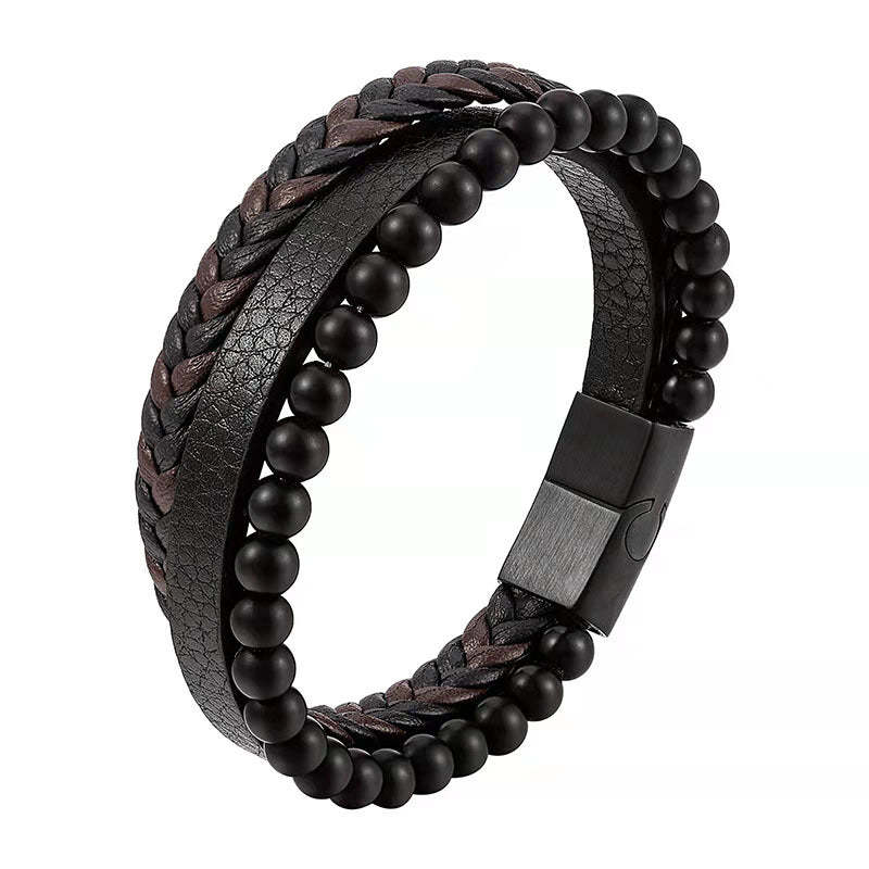 Einfaches Armband Geflochtenes Lederarmband Herrengeschenke - soufeelde