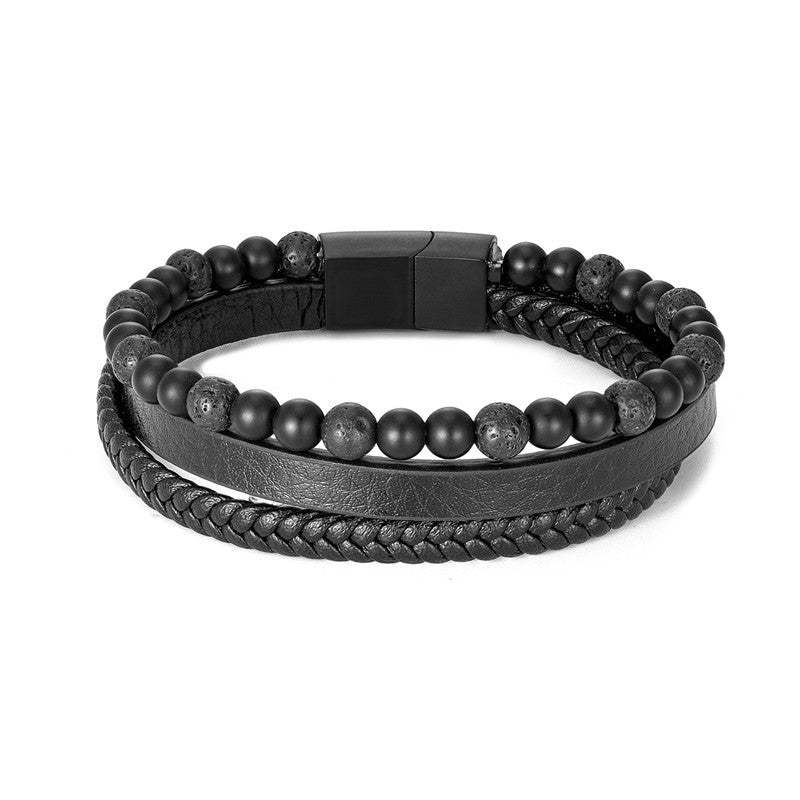 Einfaches Armband Geflochtenes Lederarmband Herrengeschenke - soufeelde