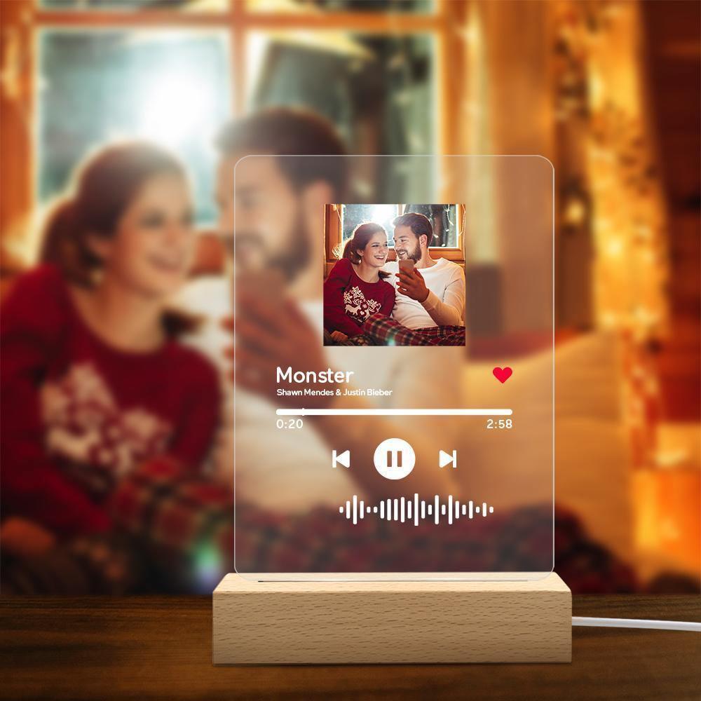 Scanbare Musik-code-plakette Schlüsselanhänger Musik Und Foto Acryl, Lied Schlüsselanhänger Weihnachtsgeschenke 2,1 Zoll * 3,4 Zoll (5,4 * 8,6 Cm)