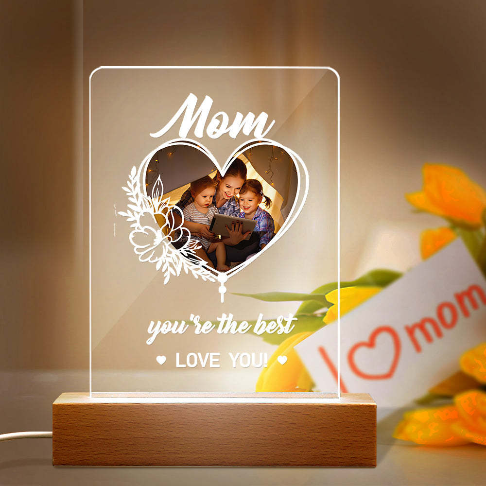 Personalisiertes Foto-acryl-nachtlicht-geschenk Für Mama - soufeelde