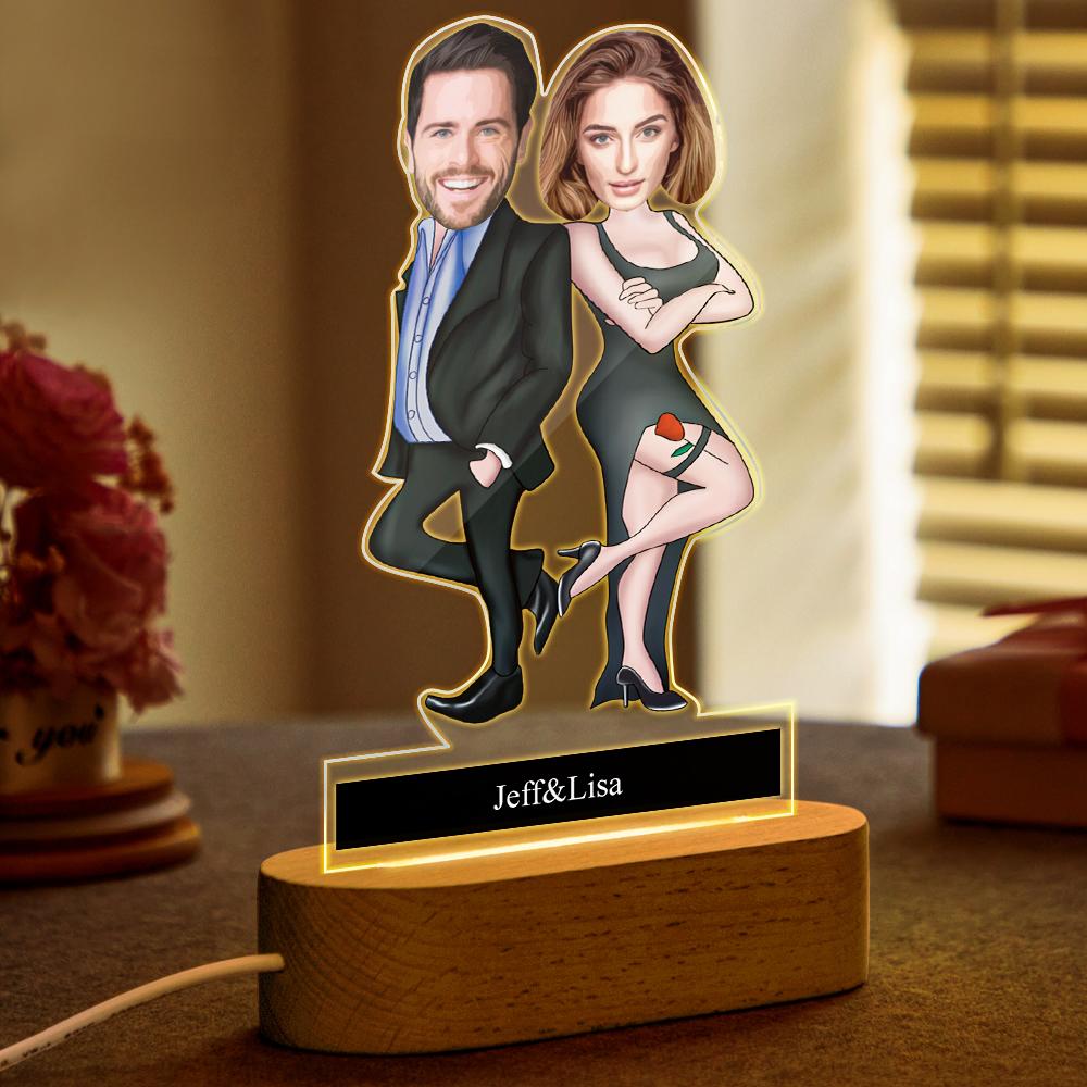 Anpassbare Biografie-schriftzug Personalisiertes Comic-nachtlicht - soufeelde