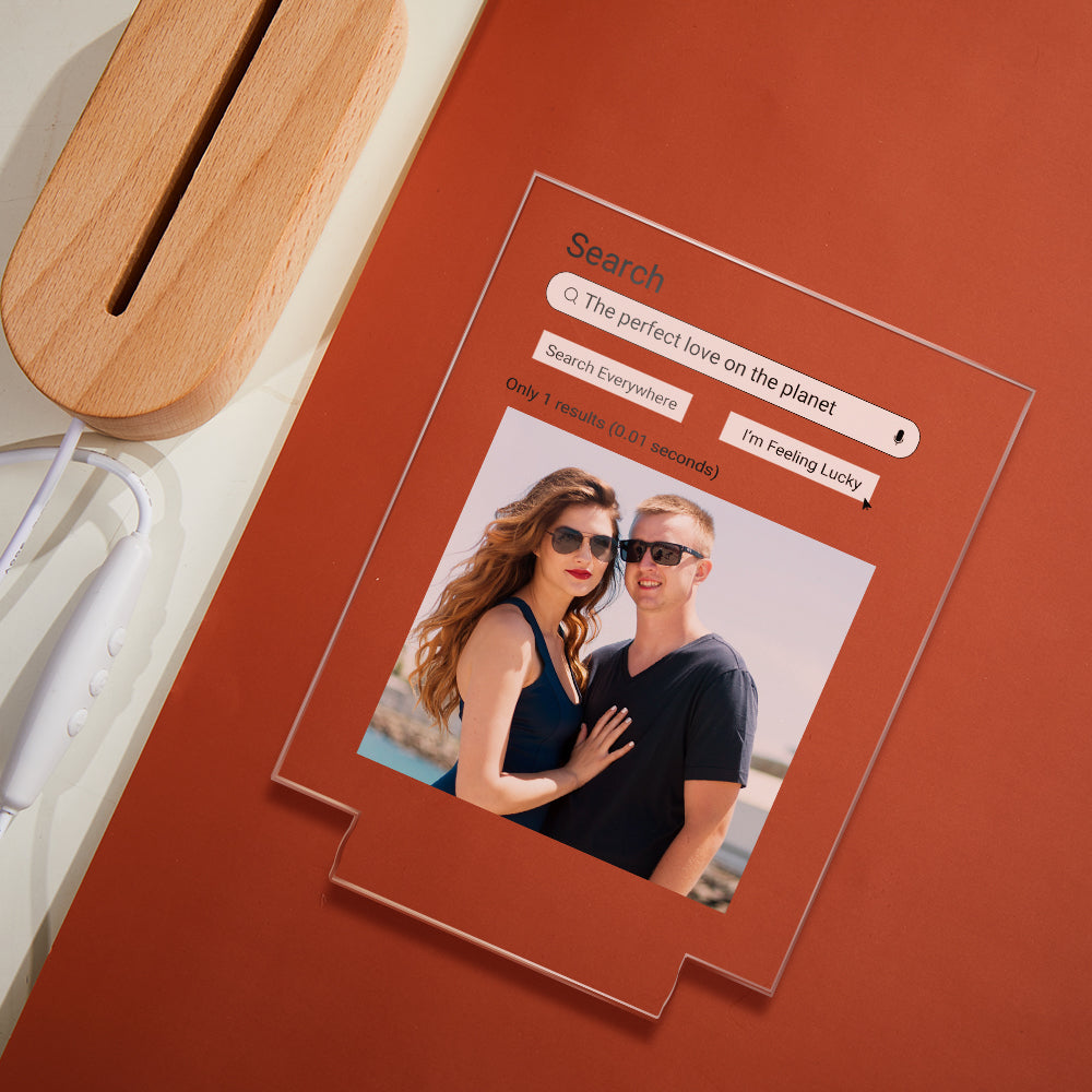 Benutzerdefiniertes Foto, Google-suche, Bunte Lampe, Acryl, 3d-druck, Nachtlicht, Vorschlag, Jahrestag, Tag, Geschenk - soufeelde