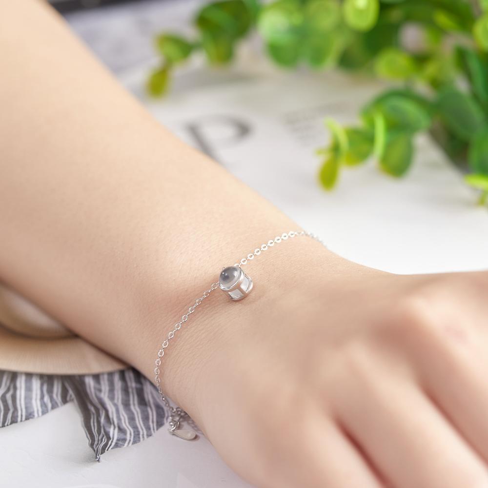 Kundenspezifisches Fotoprojektions-armband Personalisiertes S925-silber-armband-geschenk Für Frauen - soufeelde