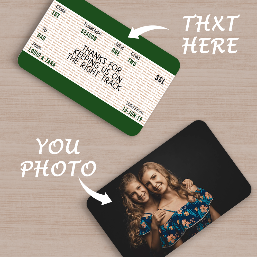 Benutzerdefinierte Foto gravierte Name Brieftasche Karte Ticket Geschenke für Mama