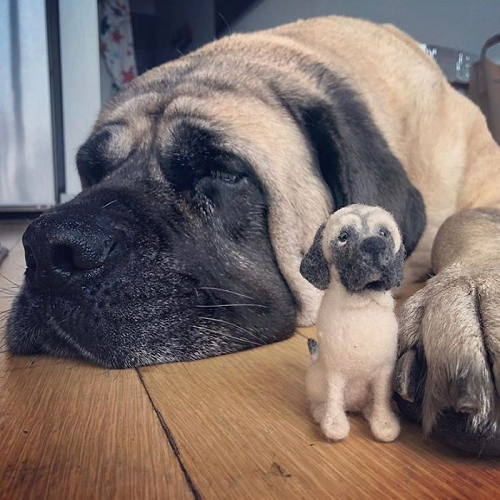 Benutzerdefinierter Nadelgefilzter Hund, Hundeskulptur, Gefilztes Haustierporträt, Geschenk Für Tierliebhaber Mit Kostenloser Exquisiter Verpackungsbox - soufeelde