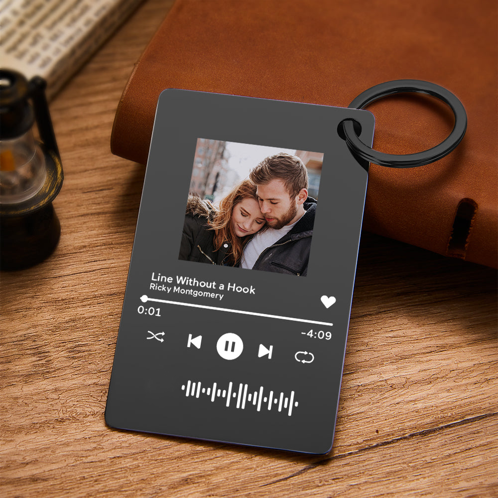 Regalos De Placa De Música Con Código De Música Escaneable Con Foto Personalizada Para Parejas - soufeeles