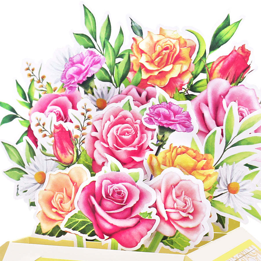 Tarjeta Emergente De Caja Floral Colorida Para El Día De San Valentín - soufeeles