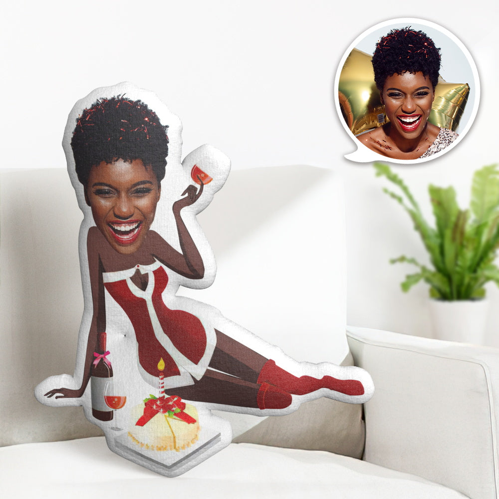 Regalo De Navidad Personalizado Mi Cara Almohada Elegante Chica De Navidad Anime Cojín - soufeeles