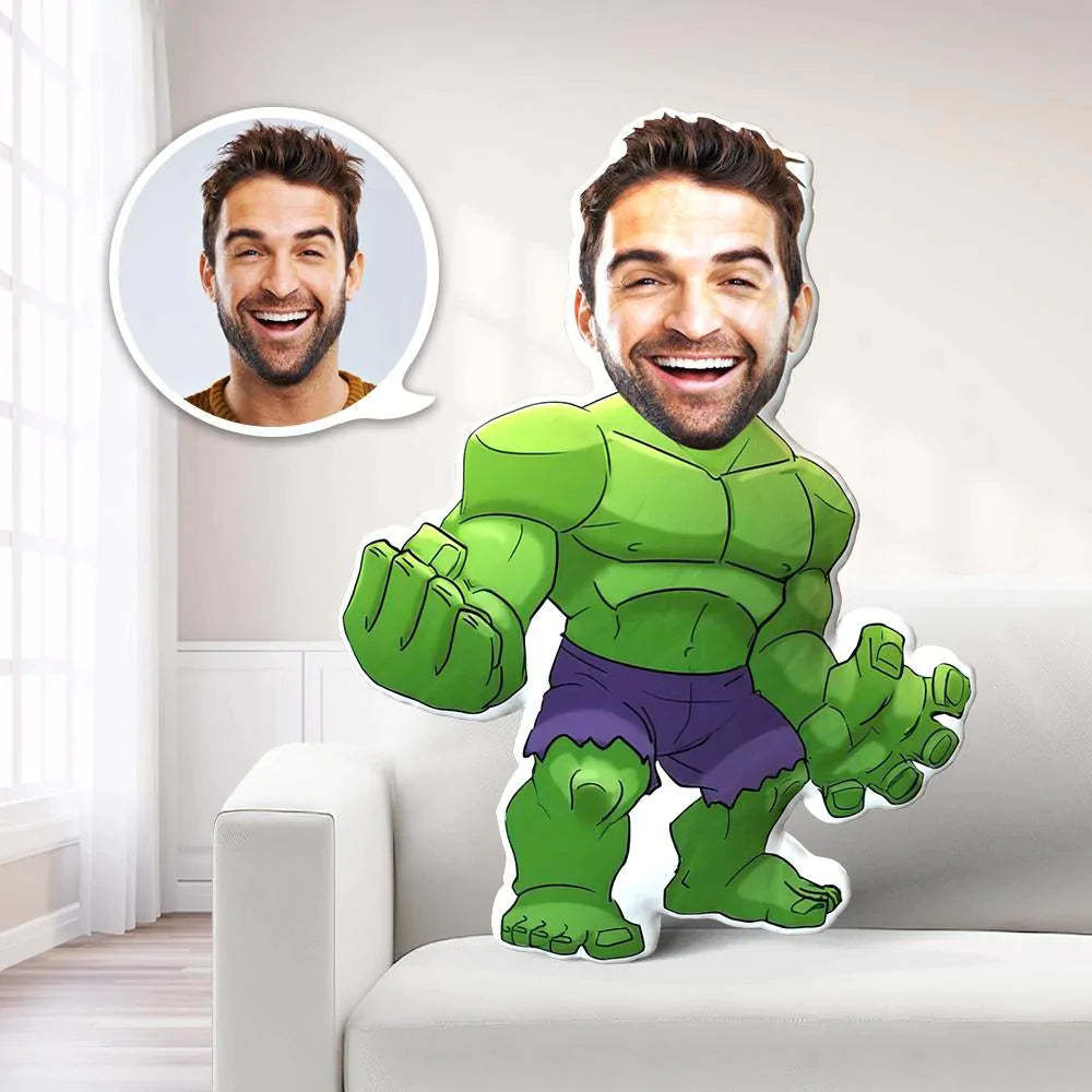 Almohada Corporal My Face Doll Muñecas Personalizadas Hulk Photo Pillow Minime Doll Ar View Gift - soufeeles