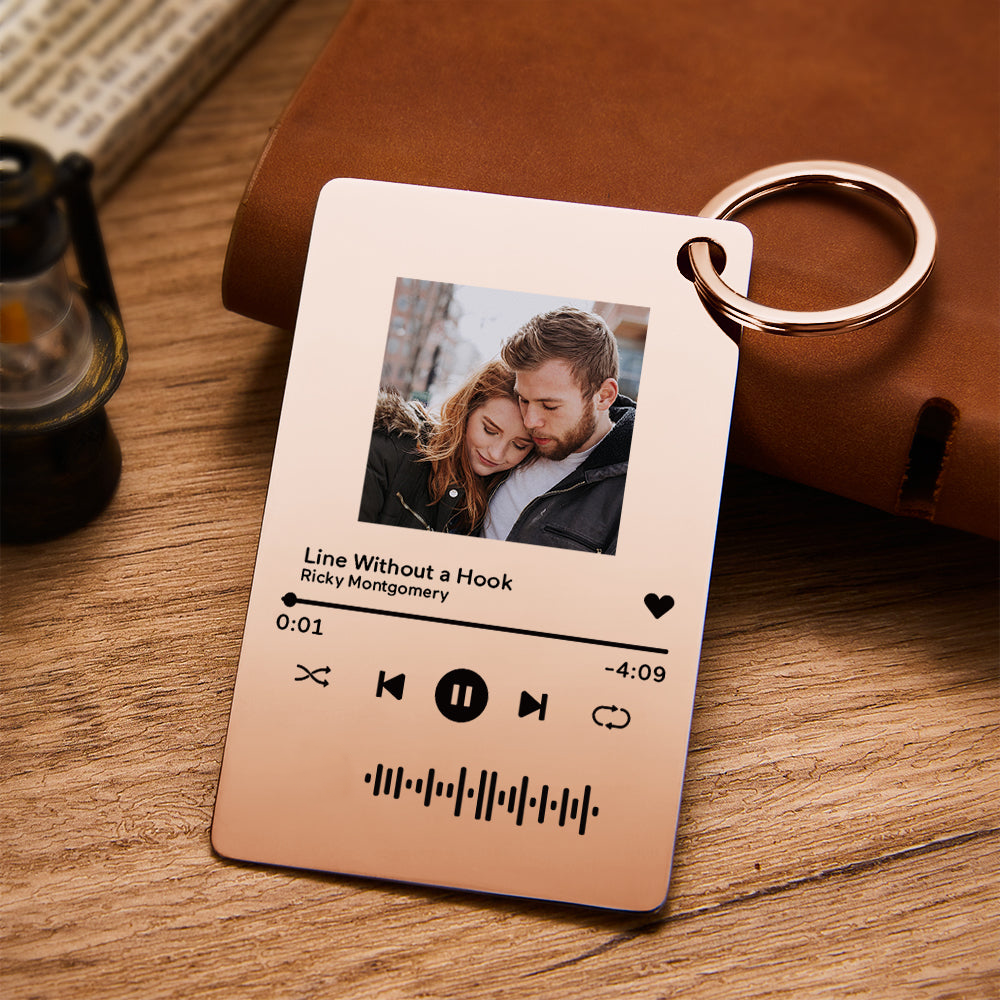 Regalos De Placa De Música Con Código De Música Escaneable Con Foto Personalizada Para Parejas - soufeeles