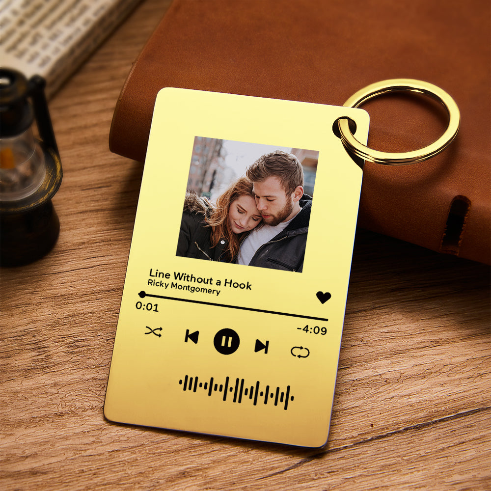 Regalos De Placa De Música Con Código De Música Escaneable Con Foto Personalizada Para Parejas - soufeeles