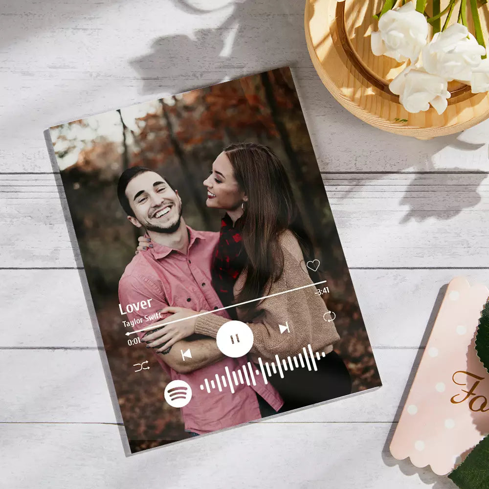 Regalo De Placa/llavero De Vidrio De Spotify Acrílico Personalizado Para Parejas - soufeeles