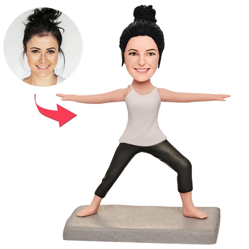 Fitness Yoga Queen Bobblehead Personalizado Con Texto Grabado - soufeeles
