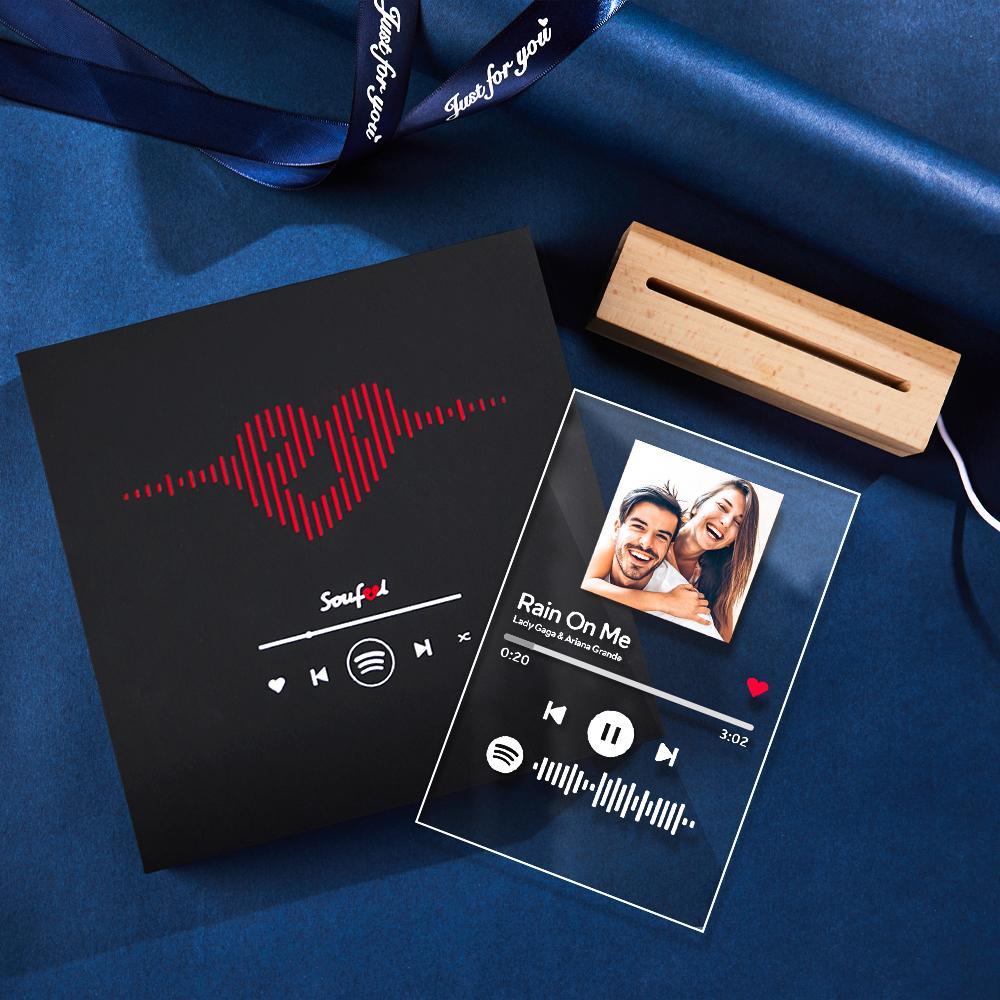Lámpara De Código Spotify Personalizada Escaneable, Placa De Música Acrílica, Luz Nocturna, Regalo Romántico Para El Día De San Valentín