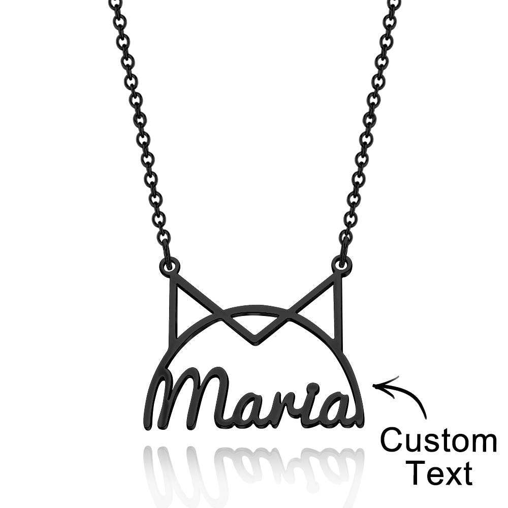 Collar Personalizado Con Nombre De Mascota Para Mujer, Collar Con Colgante Conmemorativo Para Amantes De Las Mascotas, Colgante De Animal Gato, Regalo De Joyería - soufeeles