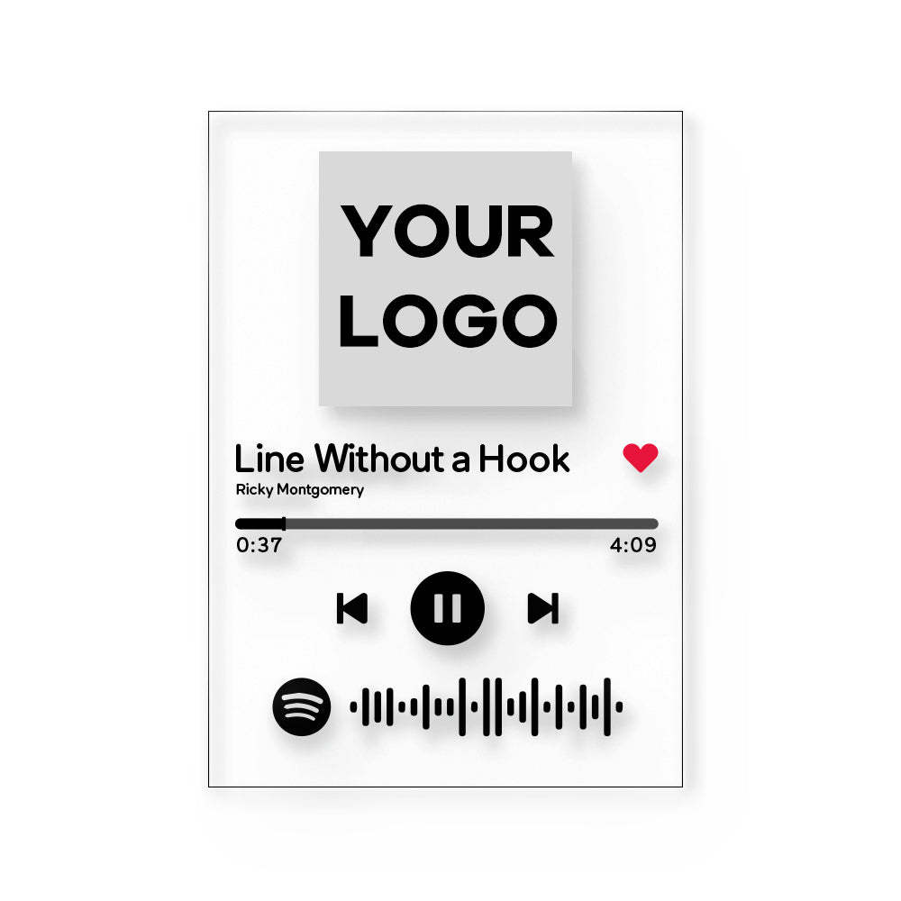 Placa de música acrílica con código de Spotify personalizado escaneable Regalos románticos 12 * 16 cm (4.7in * 6.3in) Regalos para empleados Placa Spotify