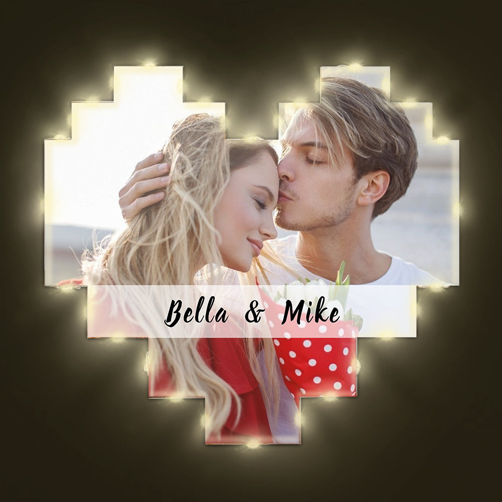 Foto Personalizada Collage Foto Luz Lámpara De Pared Regalo De San Valentín Acrílico Foto Tablero Para Esposa - soufeeles