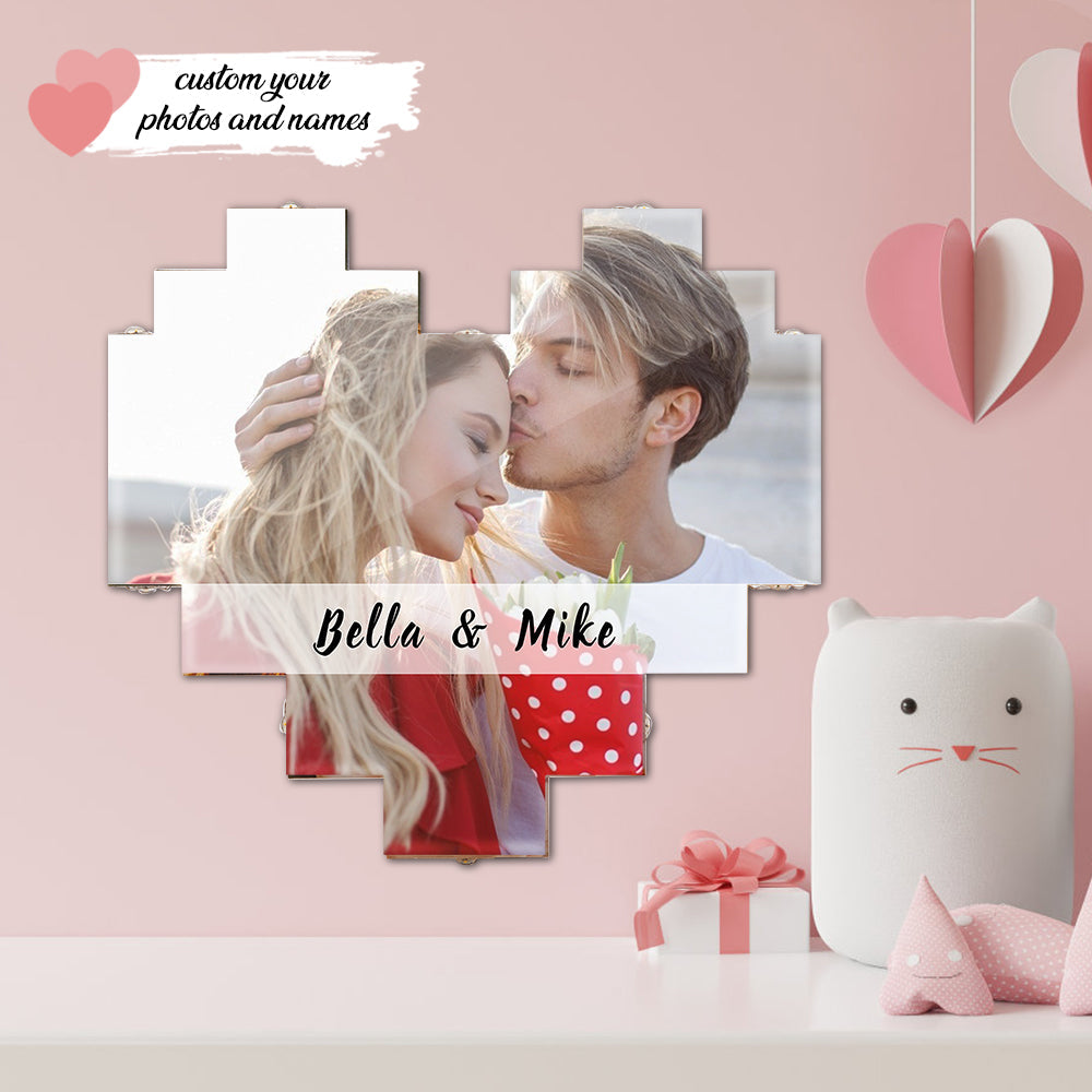 Foto Personalizada Collage Foto Luz Lámpara De Pared Regalo De San Valentín Acrílico Foto Tablero Para Esposa - soufeeles