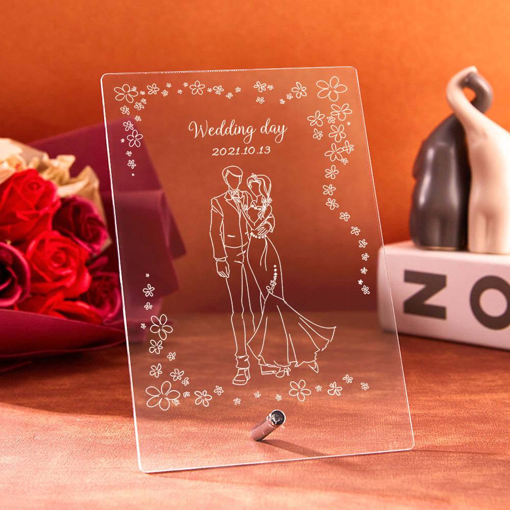 Regalo Para Ella Como Lámpara De Ilusión 3d Personalizada, Lámpara Acrílica Personalizada, Regalo De Luz Nocturna 3d Para Esposa, Lámpara Led Personalizada, Regalo Para Marido - soufeeles