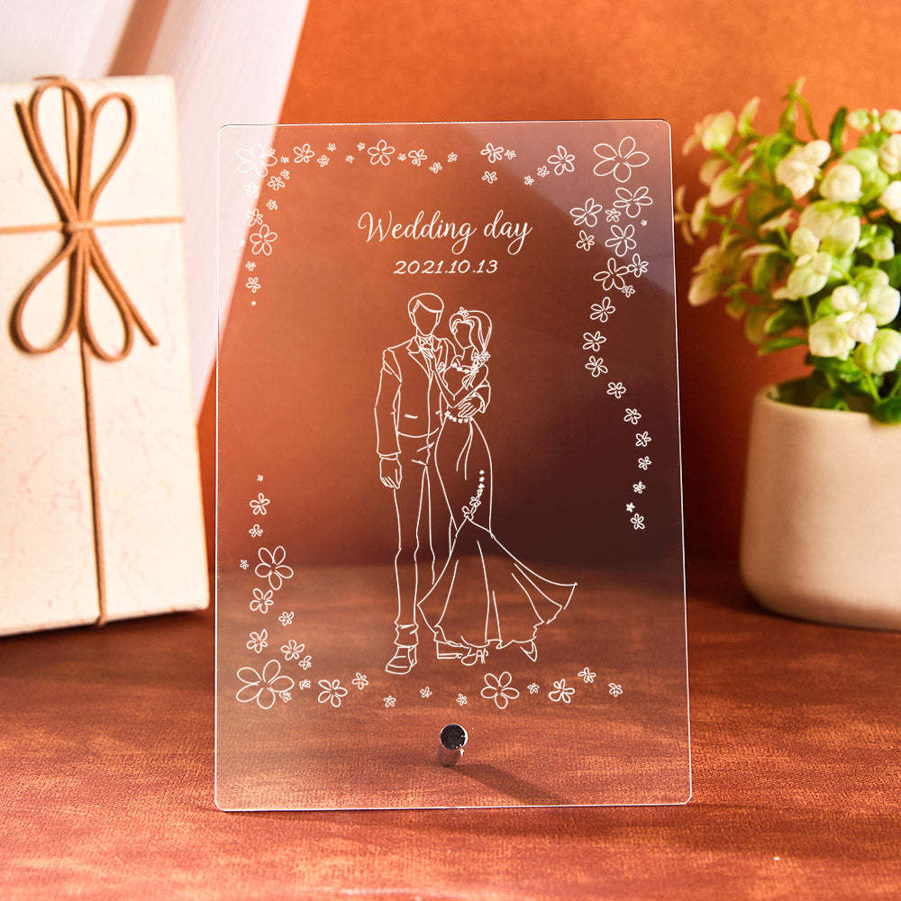 Regalo Para Ella Como Lámpara De Ilusión 3d Personalizada, Lámpara Acrílica Personalizada, Regalo De Luz Nocturna 3d Para Esposa, Lámpara Led Personalizada, Regalo Para Marido - soufeeles