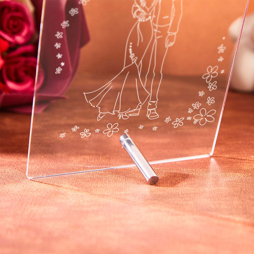 Regalo Para Ella Como Lámpara De Ilusión 3d Personalizada, Lámpara Acrílica Personalizada, Regalo De Luz Nocturna 3d Para Esposa, Lámpara Led Personalizada, Regalo Para Marido - soufeeles