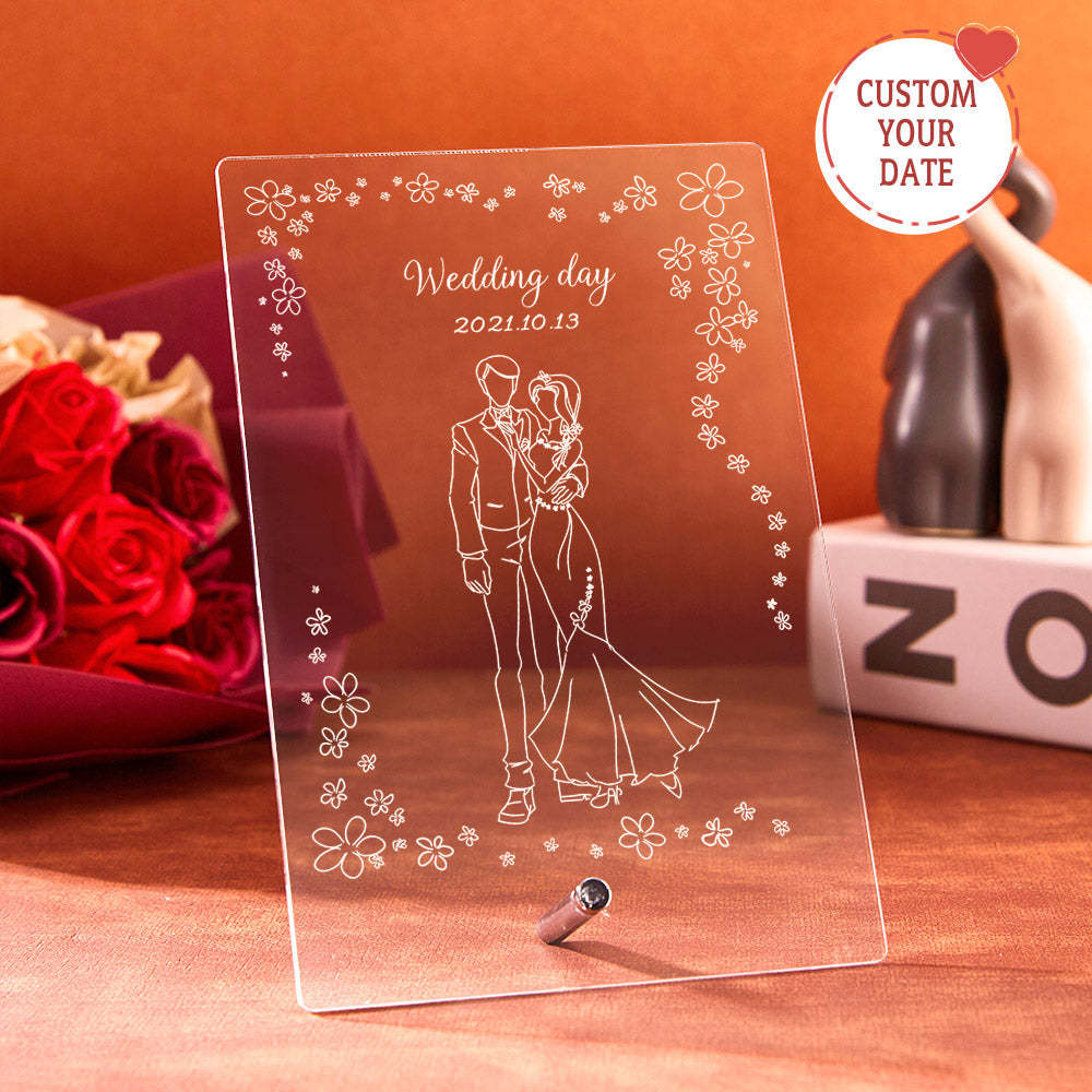 Regalo Para Ella Como Lámpara De Ilusión 3d Personalizada, Lámpara Acrílica Personalizada, Regalo De Luz Nocturna 3d Para Esposa, Lámpara Led Personalizada, Regalo Para Marido - soufeeles