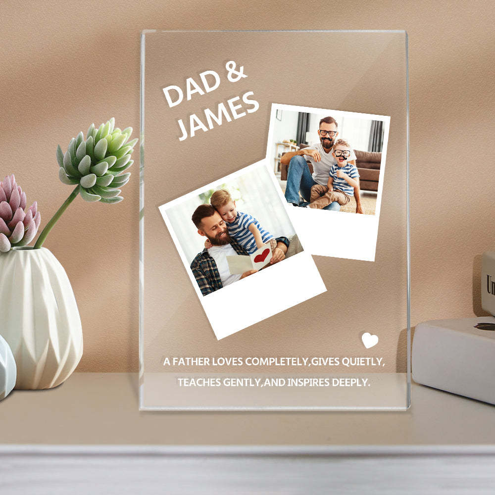Regalo Del Día Del Padre Luz De Noche Nombre Personalizado Y Foto Un Amor De Padre Completamente - soufeeles