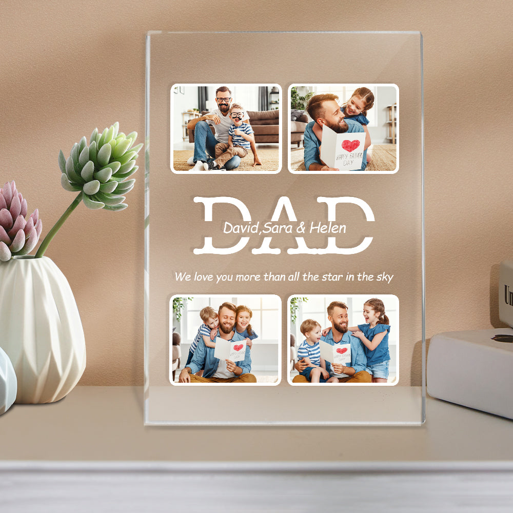 Luz Nocturna Regalo Del Día Del Padre Personaliza Tu Nombre Y Foto Te Amamos Más Que Todas Las Estrellas En El Cielo - soufeeles