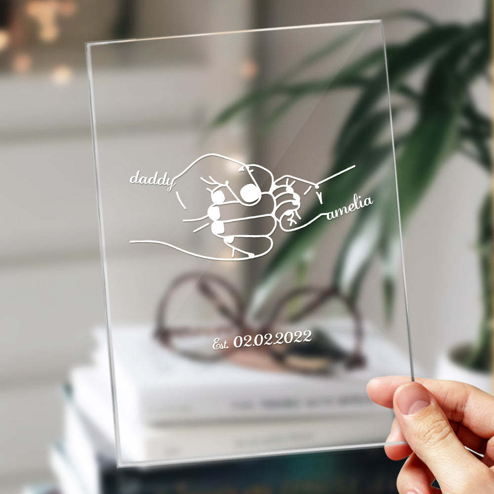 Luz De Noche De Regalo Del Día Del Padre Con Nombre Y Fecha Personalizados Para Papá - soufeeles