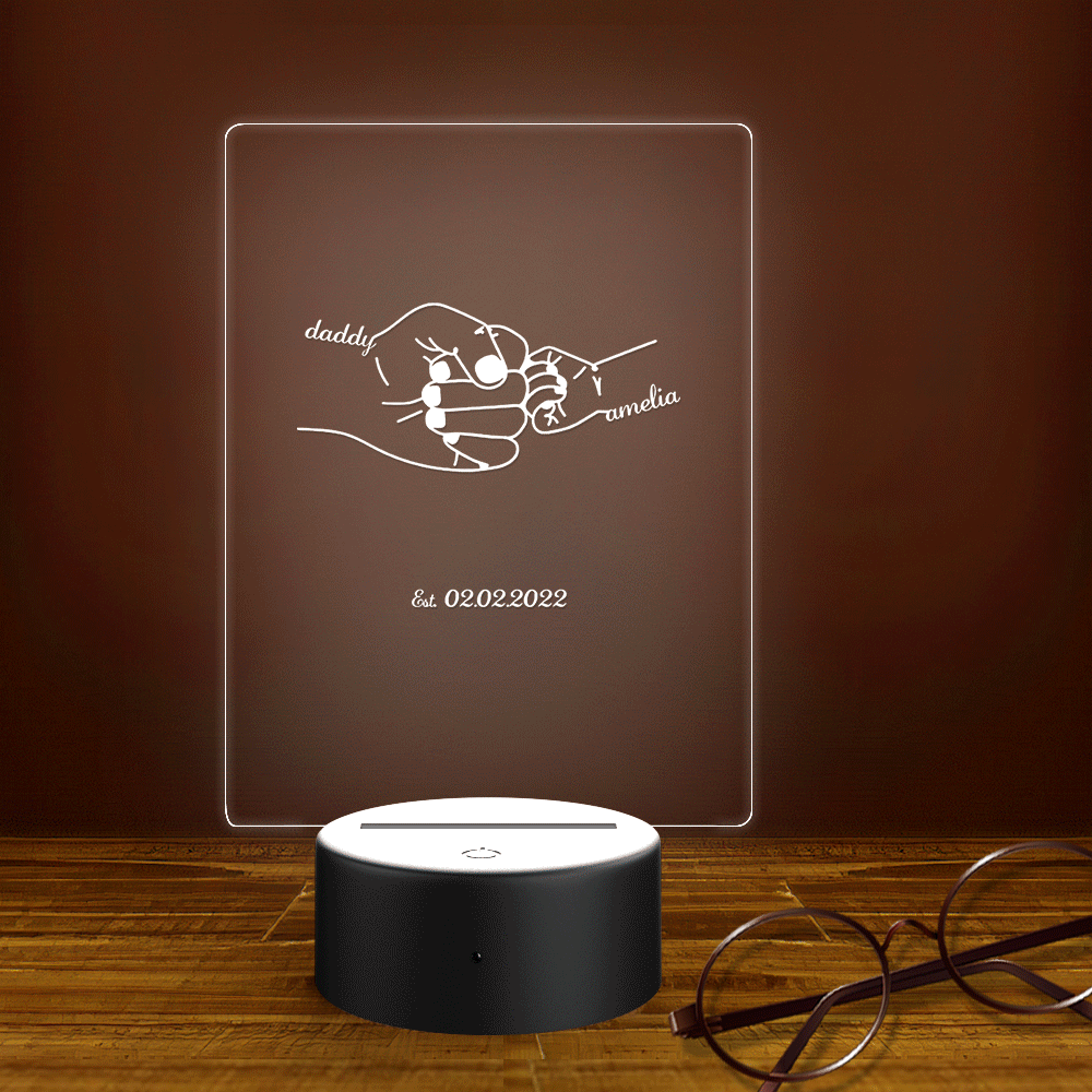 Luz De Noche De Regalo Del Día Del Padre Con Nombre Y Fecha Personalizados Para Papá - soufeeles