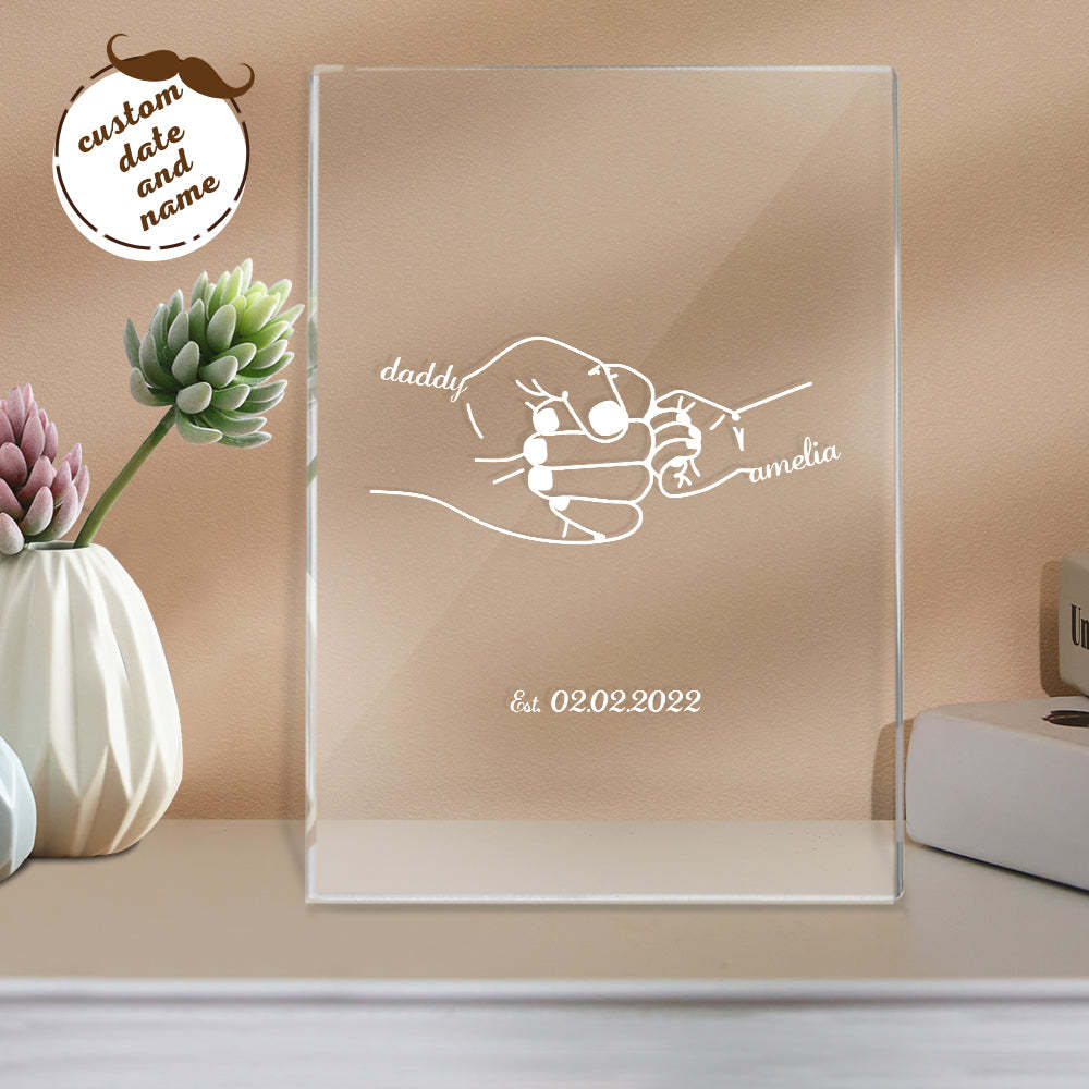 Luz De Noche De Regalo Del Día Del Padre Con Nombre Y Fecha Personalizados Para Papá - soufeeles