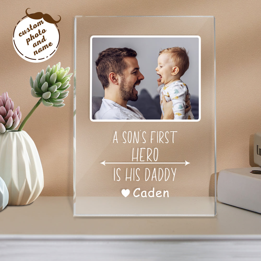 Nombre Personalizado Y Foto Base De Plástico Luz Nocturna Regalo Del Día Del Padre - soufeeles