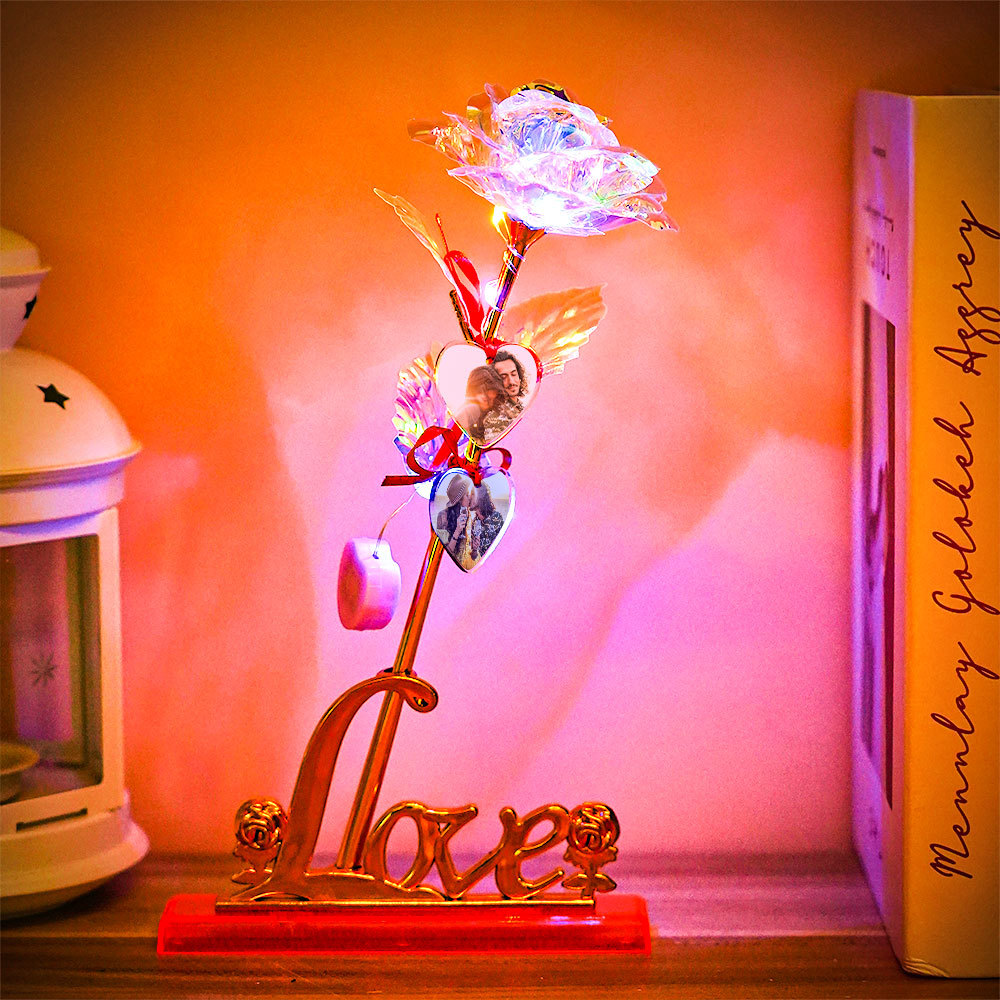 Foto Personalizada Rosa Flor Artificial Galaxy Rose Regalo Creativo Para Mujeres - soufeeles