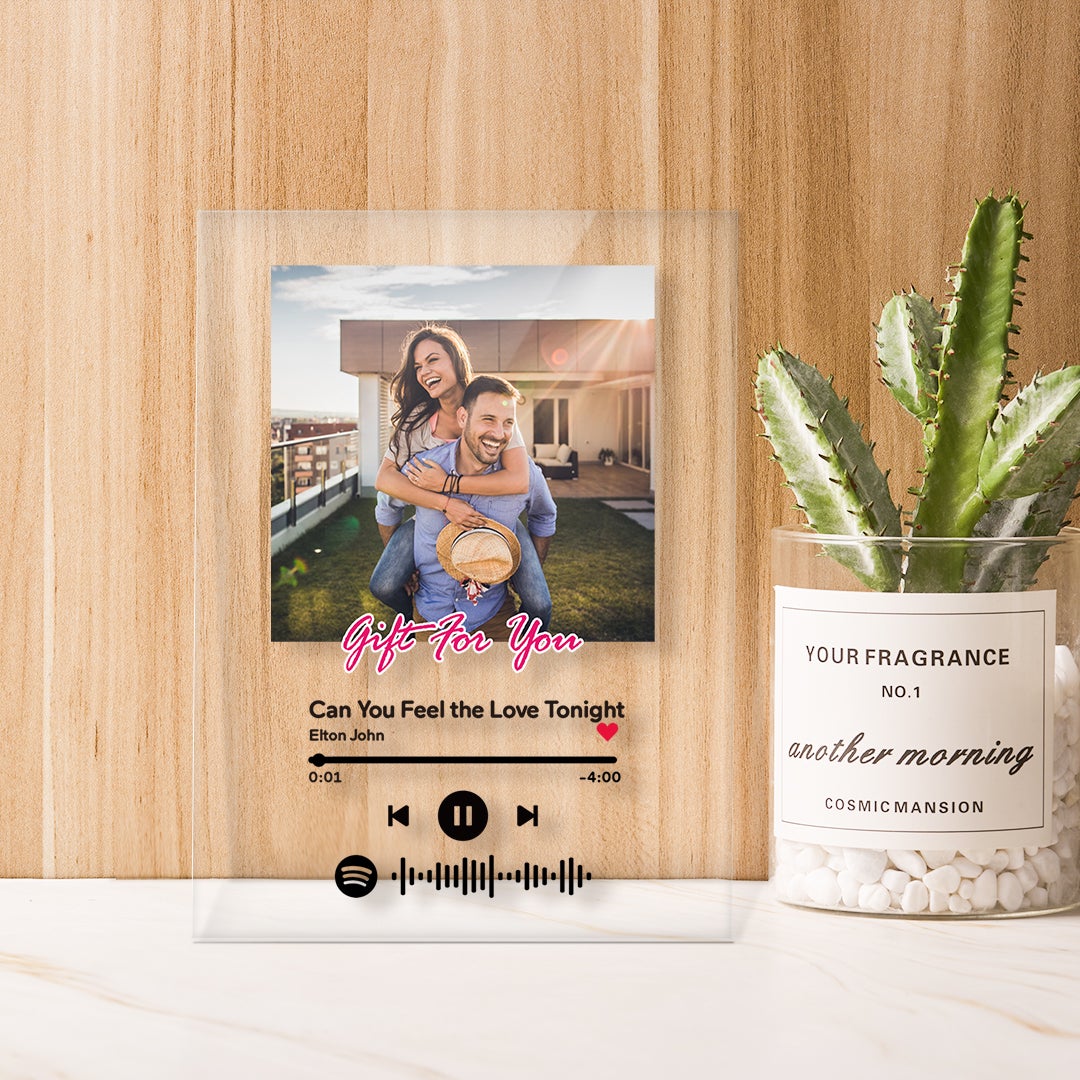 Código De Spotify Personalizado Llavero Acrílico/Placa/Regalo Grabado Con Luz Nocturna Para Amante Placa Spotify