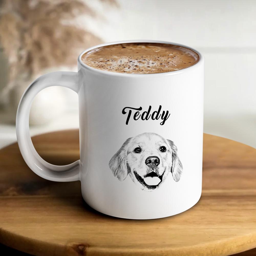 Tazas Personalizadas Con Retrato De Cara De Perro Taza Personalizada Con Nombre De Mascota - soufeeles