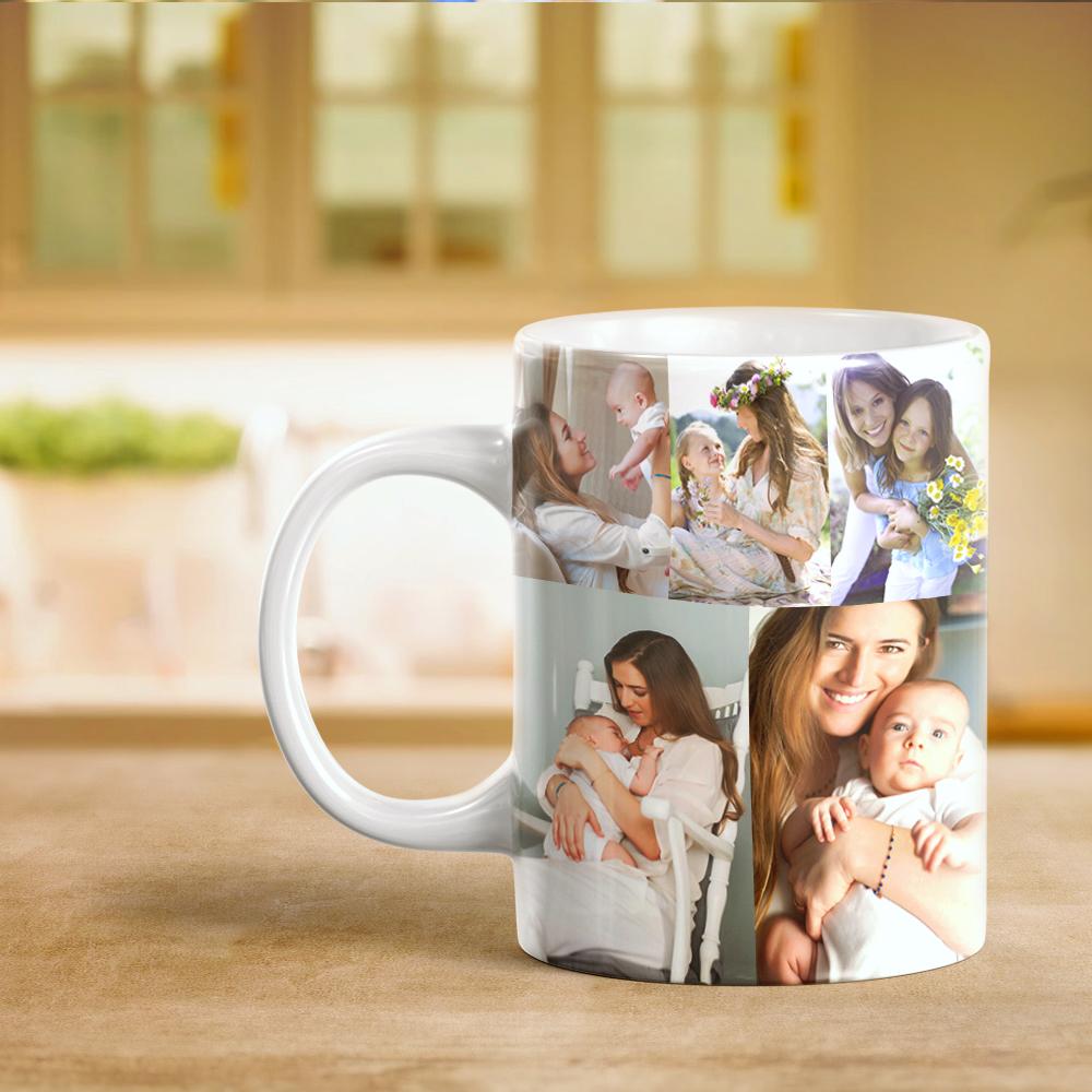 Taza De Café De Cerámica Personalizada Con 10 Collage De Fotos. - soufeeles