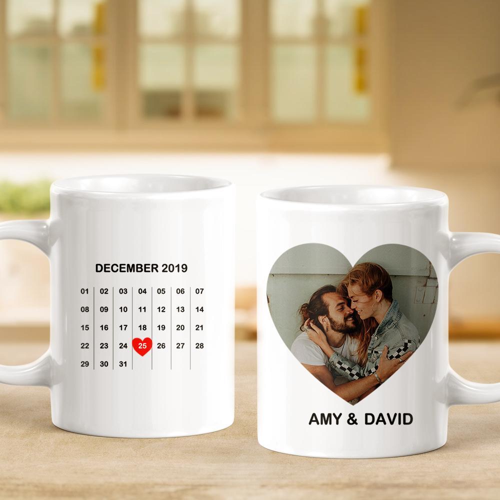 Taza Con Foto Personalizada Tazas De Recuerdo Para Parejas Calendario Taza Con Foto - soufeeles