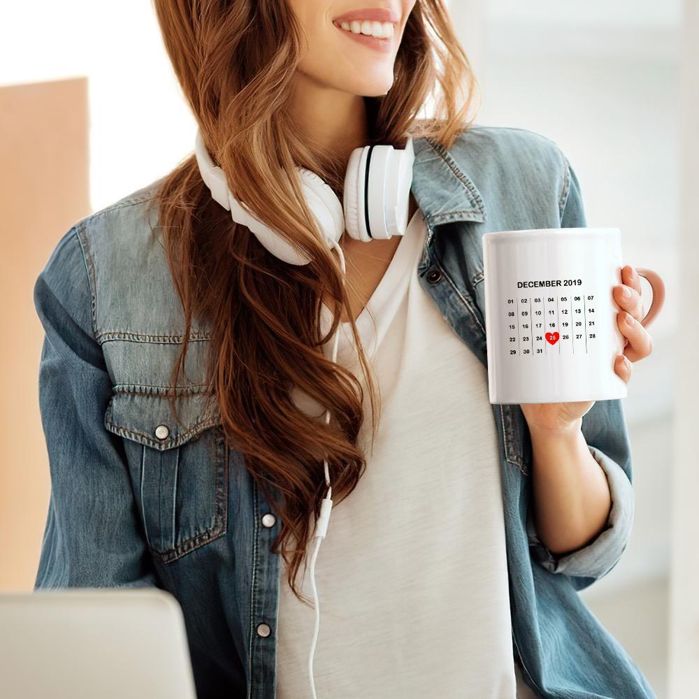 Taza Con Foto Personalizada Tazas De Recuerdo Para Parejas Calendario Taza Con Foto - soufeeles