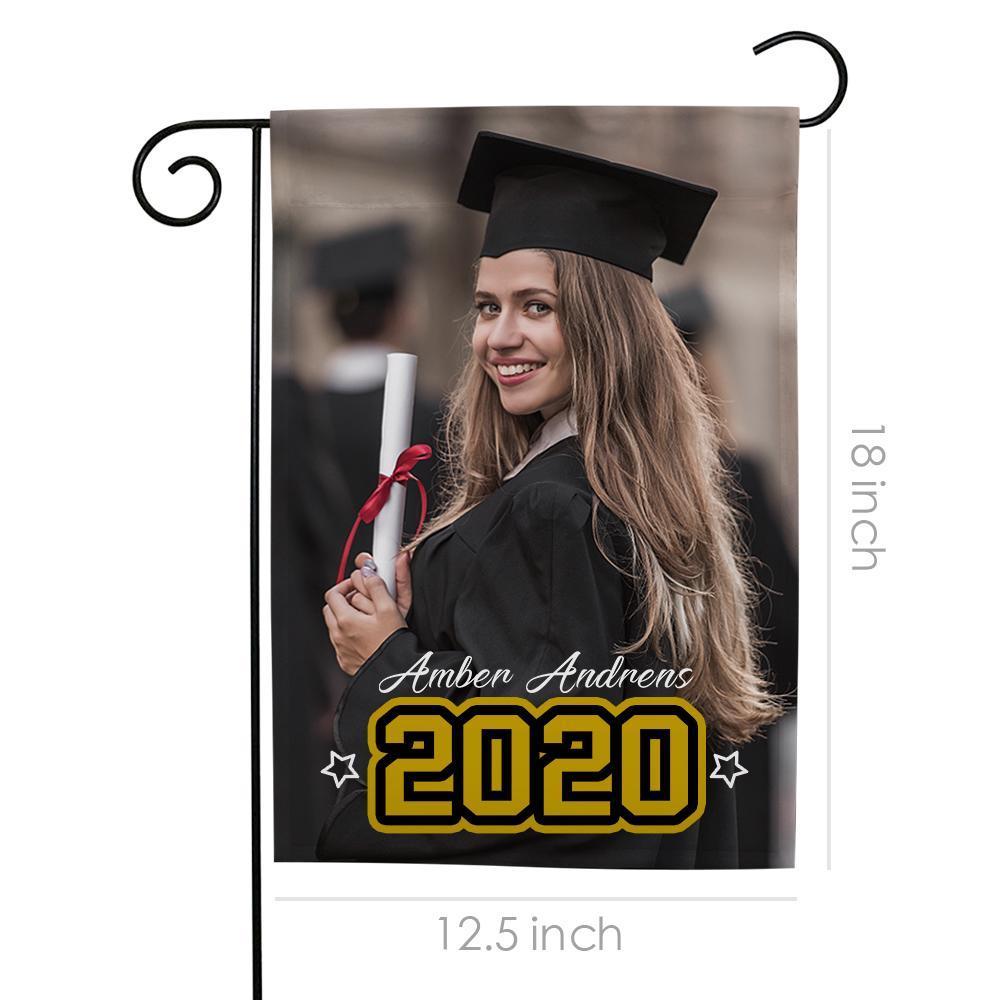 Bandera De Jardín De Foto De Graduación Personalizada