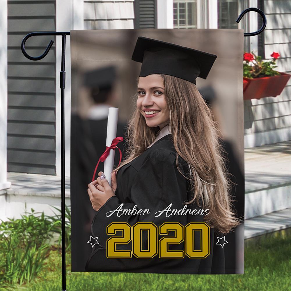 Bandera De Jardín De Foto De Graduación Personalizada