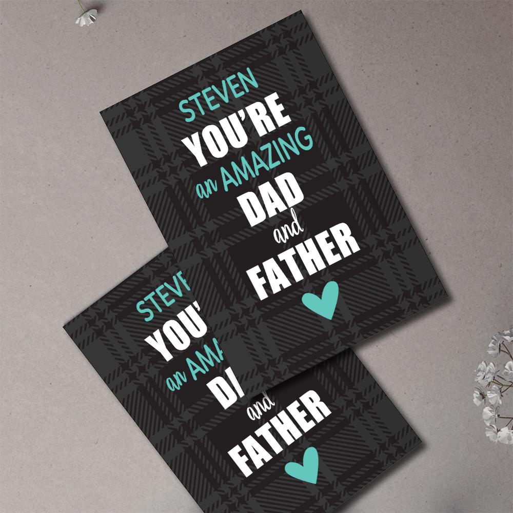 Tarjeta Personalizada Tarjeta Especial Regalo Para El Día Del Padre Eres Un Padre Increíble Con Nombre Personalizado