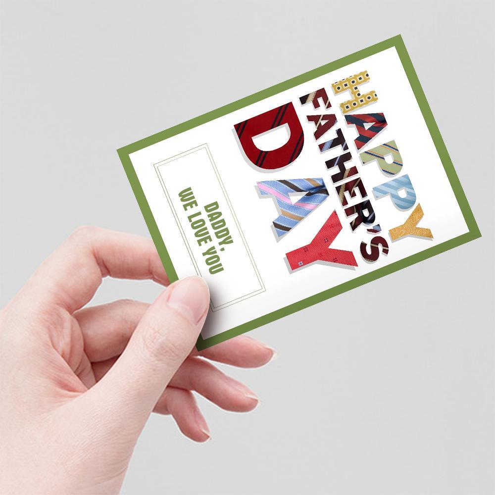 Tarjeta De Felicitación Clásica Del Feliz Día Del Padre Con Texto Personalizado Papá Te Amamos - soufeeles